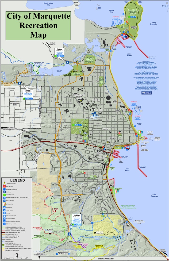 City of Marquette Recreation Map